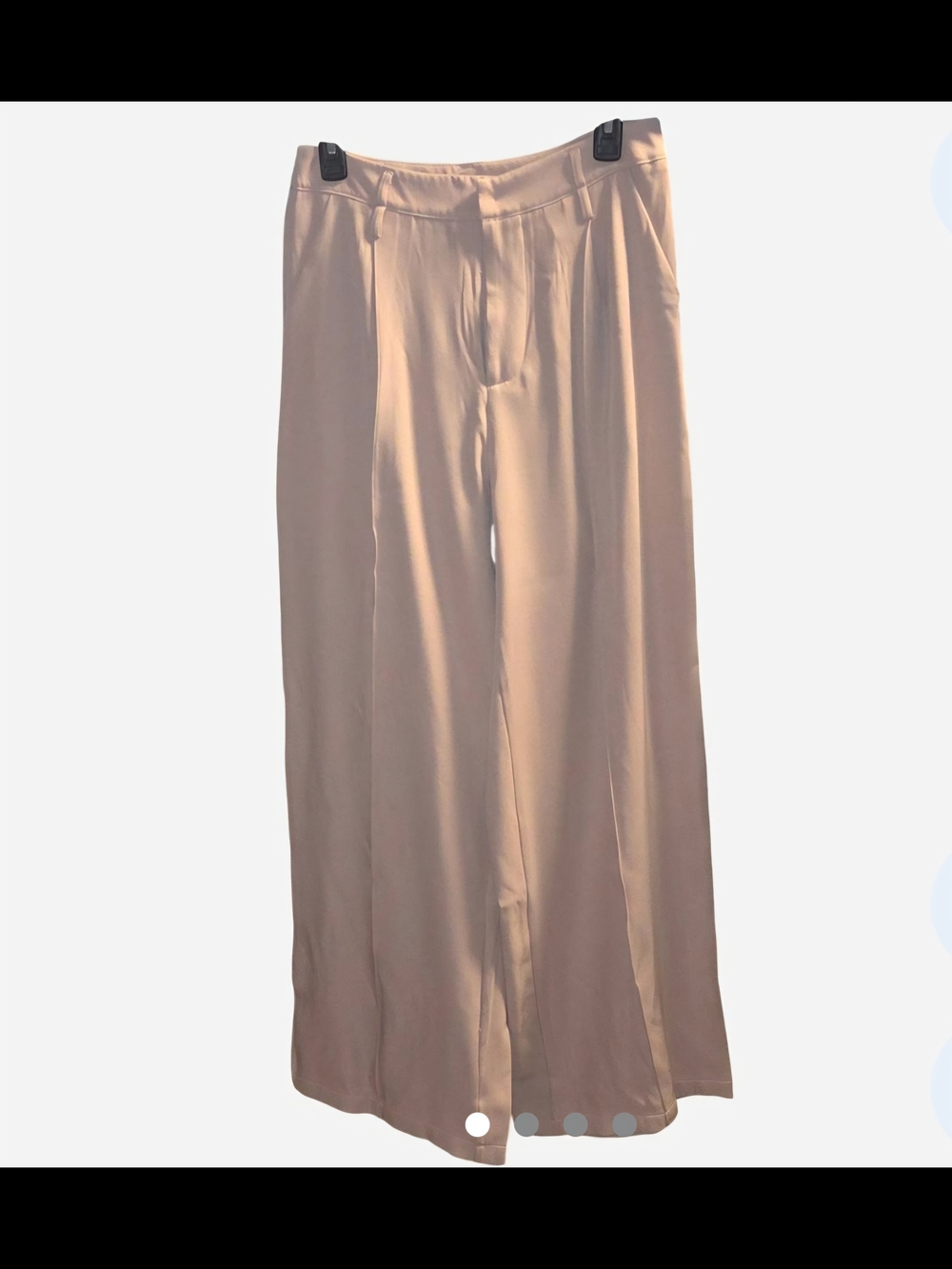 Wide Leg Blush Pink Satin Trousers